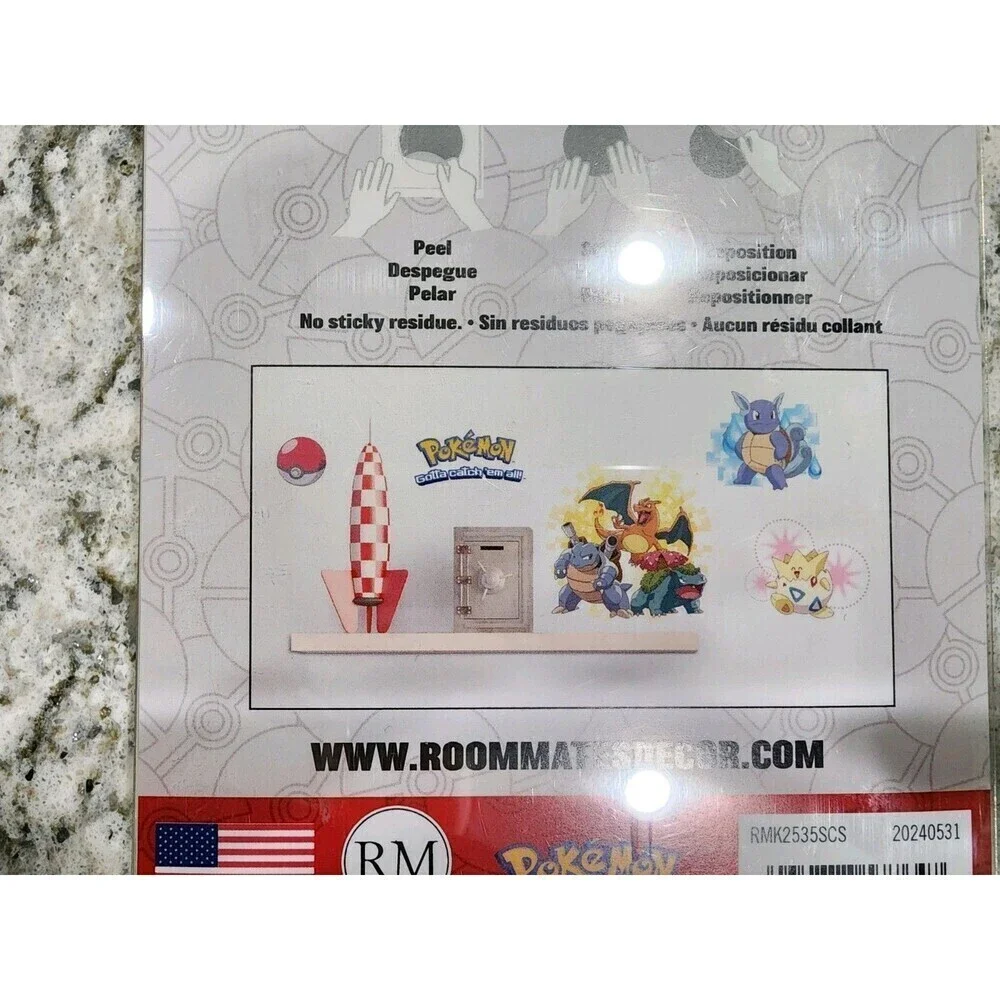 RMK2535SCS POKEMON ICONIC 24 Peel & Stick Wall Decals Kids Room Decor Stickers